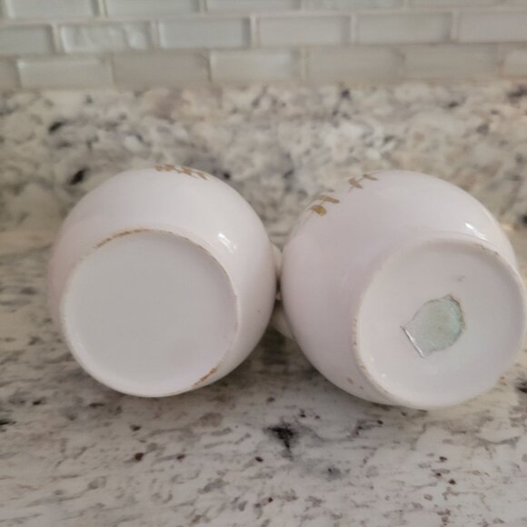 Vintage White Ceramic Pitcher Set With Gold Wheat Design - Picture 6 of 7